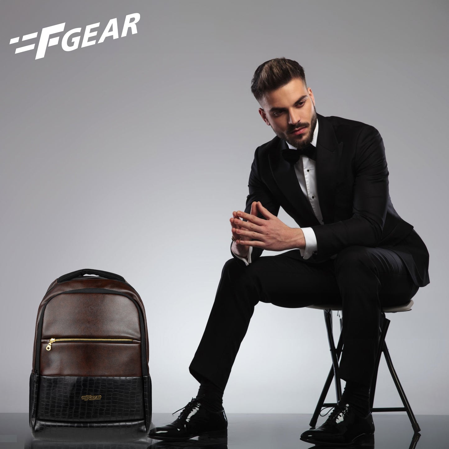 Mastermind 27L Tan Vegan Leather Laptop Backpack