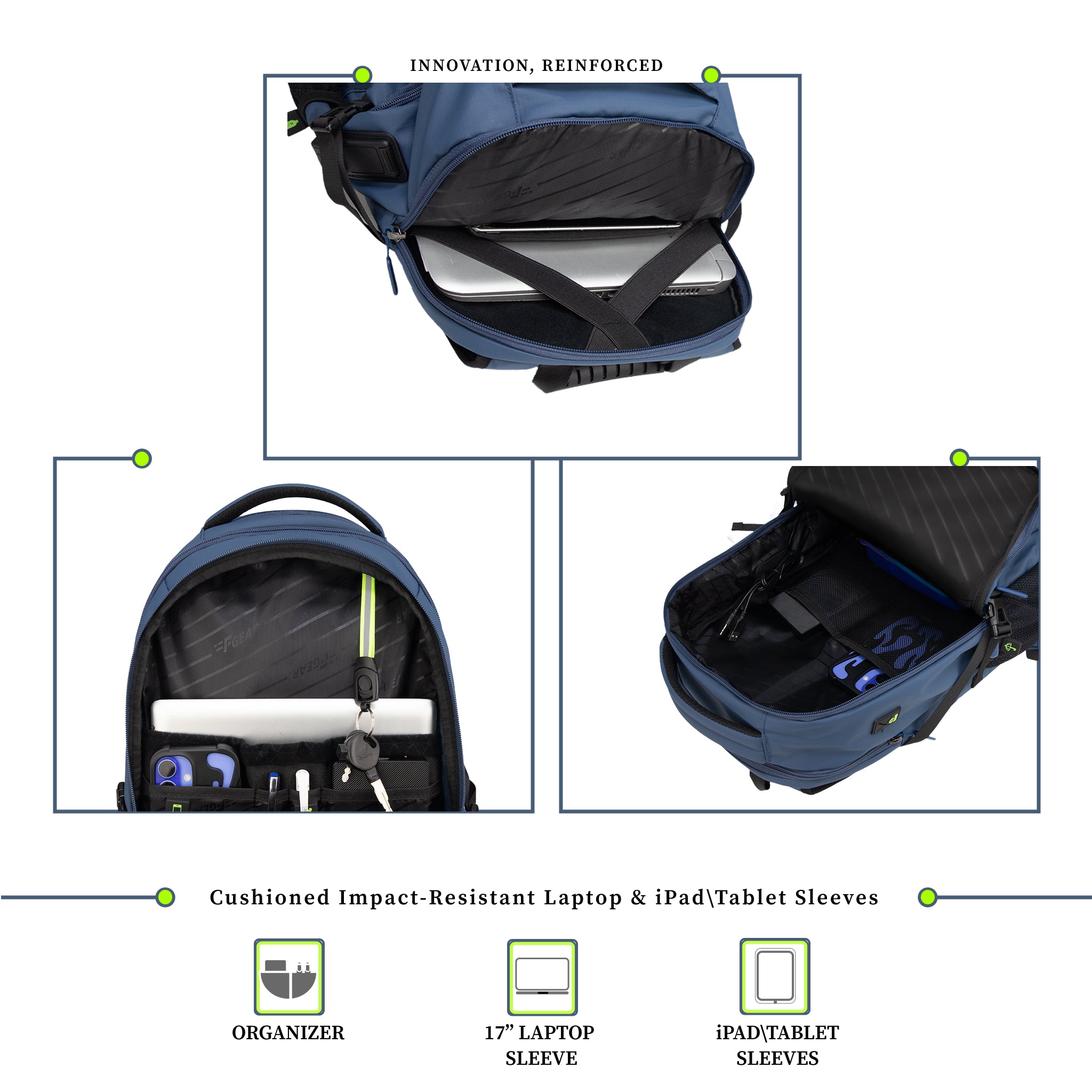 Amalfi 30L Blue Laptop Backpack – FGEAR.in