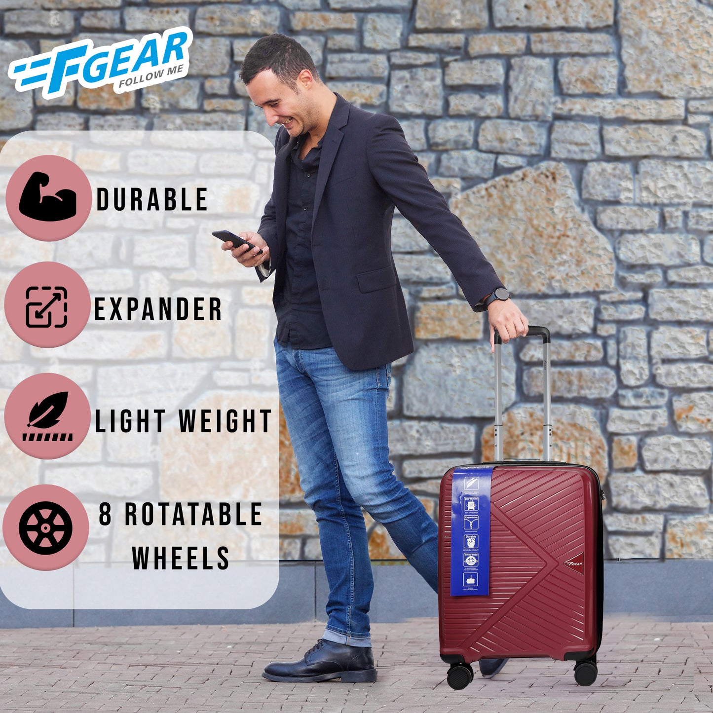 STV PP03 20" Rosebud Expandable Cabin (Small) Suitcase