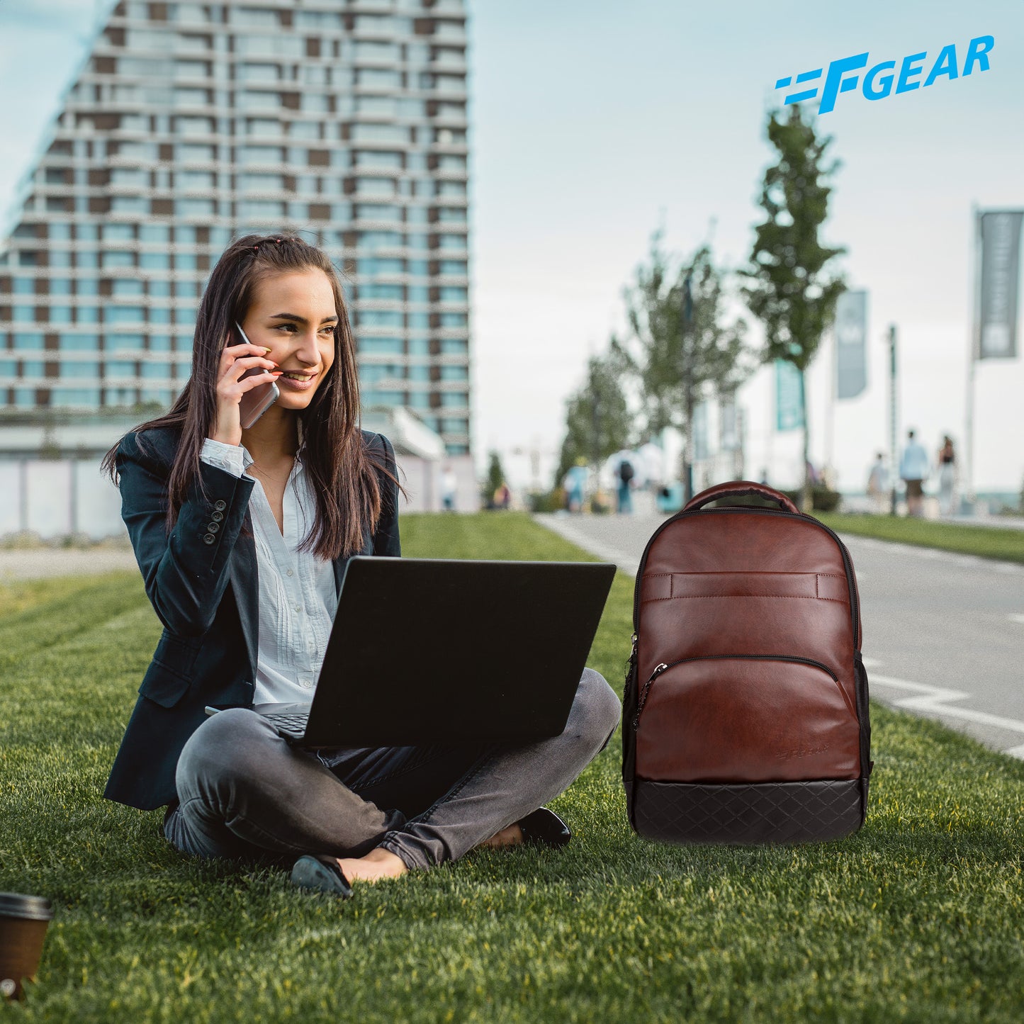 Luxur 25L Brown Laptop Backpack