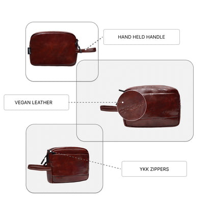 Elon Walnut Brown Travel Kit Pouch