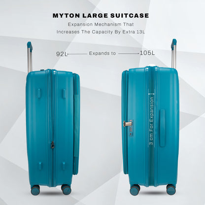 F Gear Myton Large Front Opening Cyan Blue Check-in Strolley