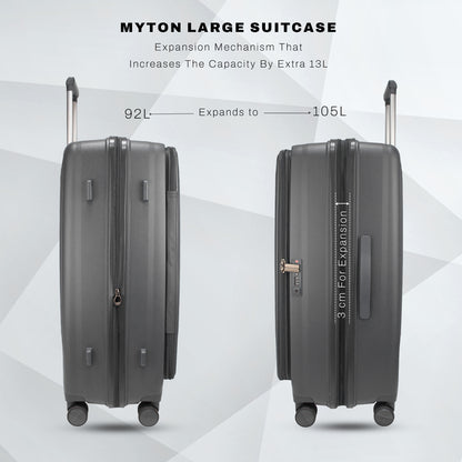 F Gear Myton Large Front Opening Dark Grey Check-in Strolley