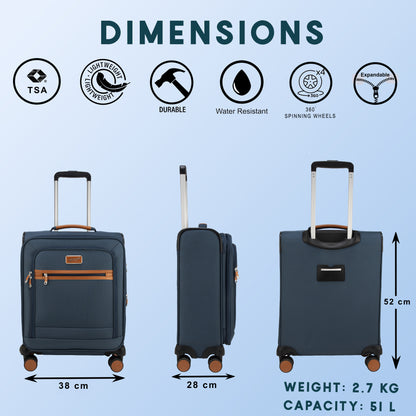 F Gear SoftAir Small Navy Cabin Suitcase