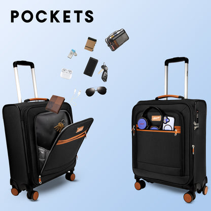 F Gear SoftAir Small Black Cabin Suitcase