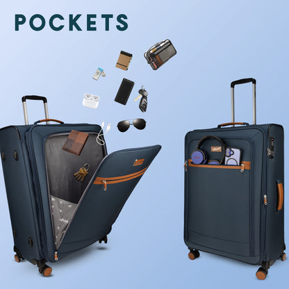 F Gear SoftAir Medium Navy Check-in Suitcase