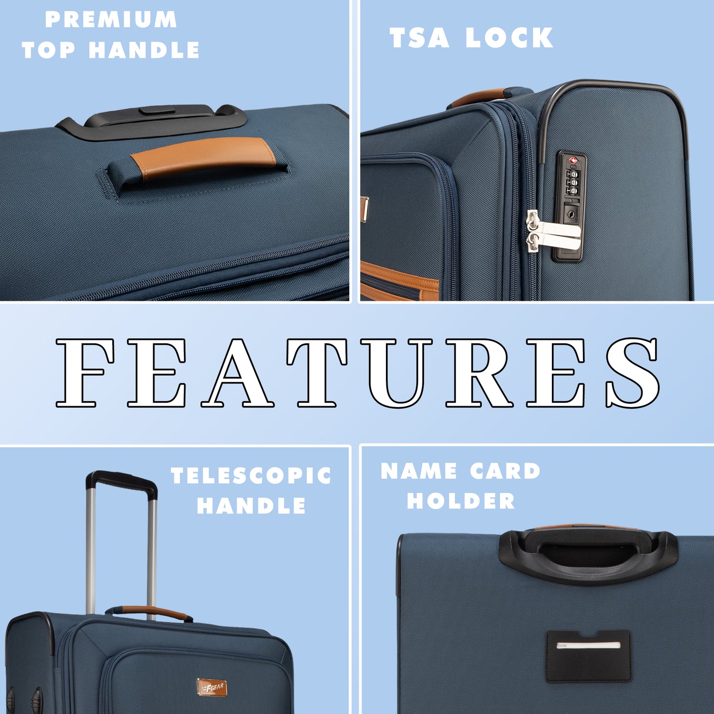 F Gear SoftAir Small Navy Cabin Suitcase