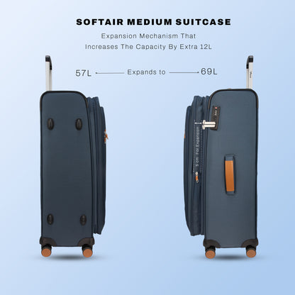 F Gear SoftAir Medium Navy Check-in Suitcase