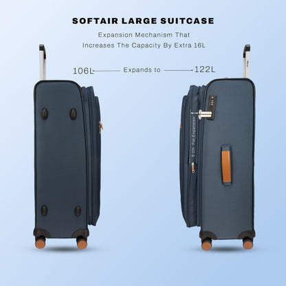 F Gear SoftAir Large Navy Check-in Suitcase