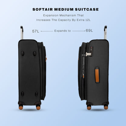 F Gear SoftAir Medium Black Check-in Suitcase