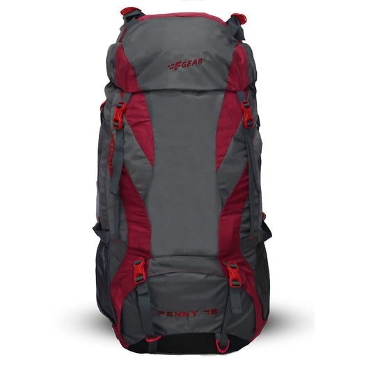 Penny 75L Red Gry Rucksack with Rain Cover