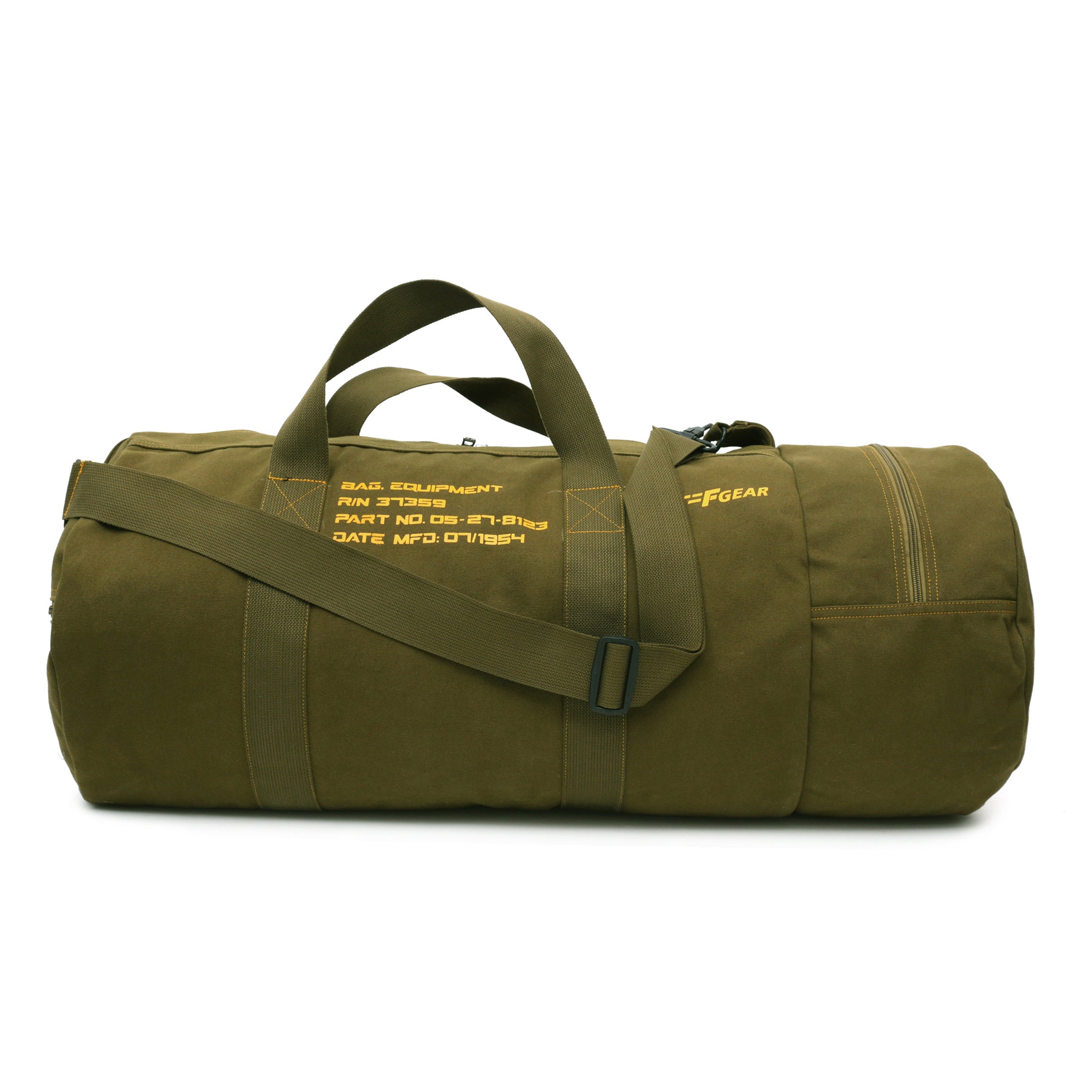 leather military duffle
