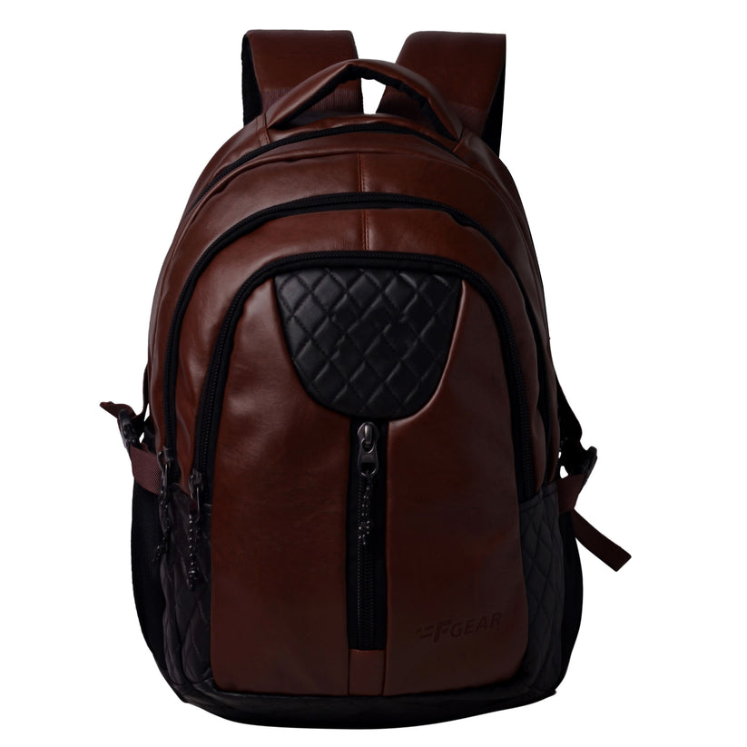 F Gear Tycoon 27 Liters Laptop Backpack Sch Bag(Brown) Best Leather