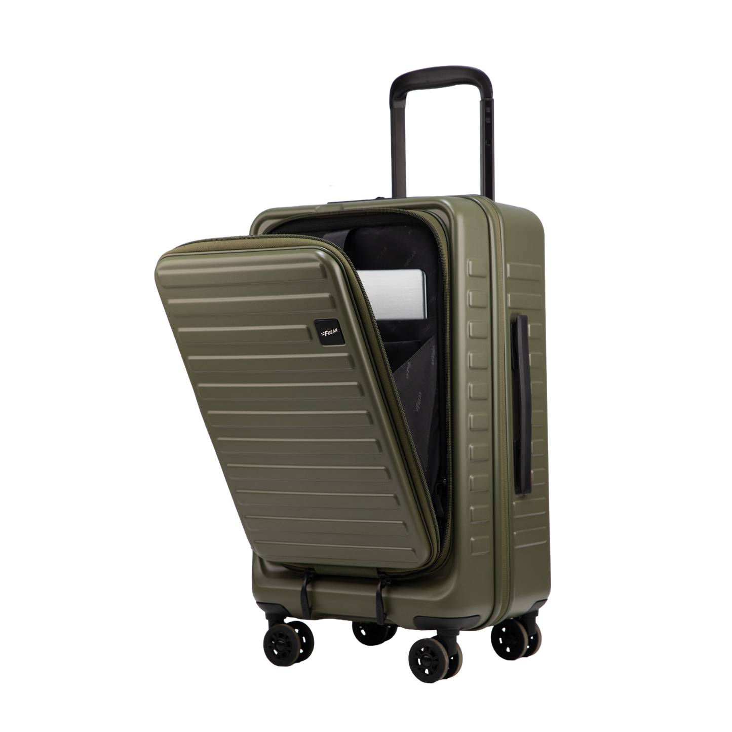 Windsor Army Green 56 cms Small Front Opening Trunk-Style Cabin Strolley with Laptop & Tablet Sleeves & Expander