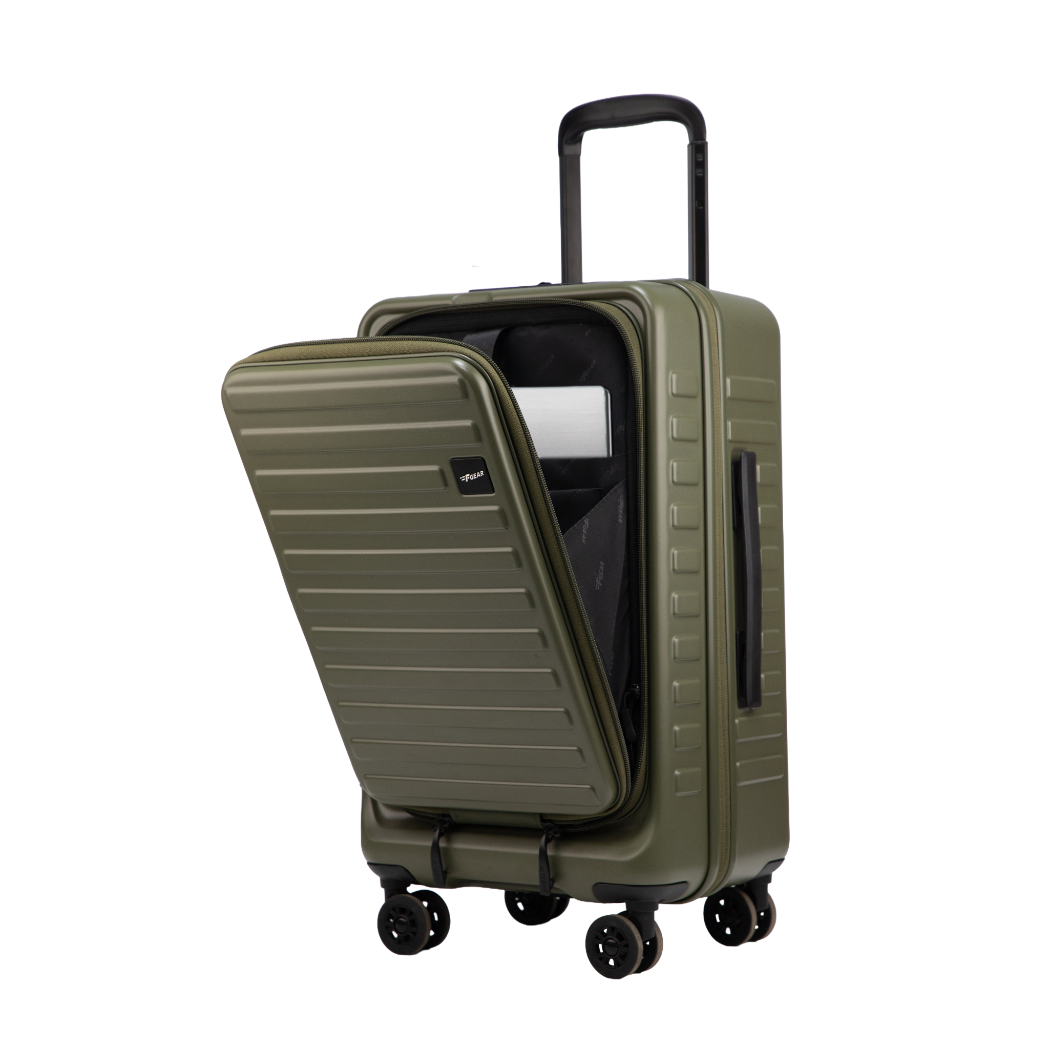 Windsor Army Green 56 cms Small Front Opening Trunk-Style Cabin Strolley with Laptop & Tablet Sleeves & Expander