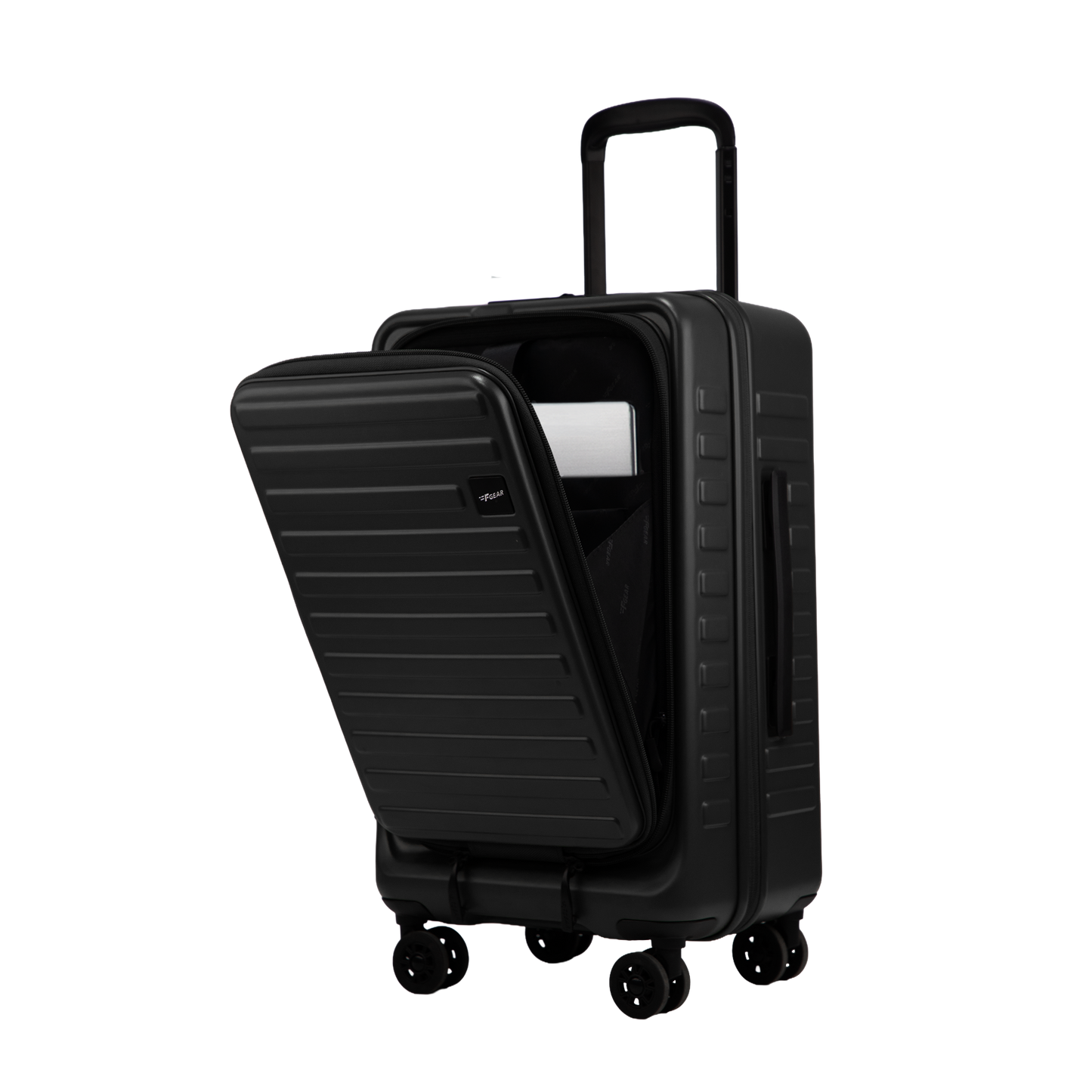 Windsor Black 56 cms Small Front Opening Trunk-Style Cabin Strolley with Laptop & Tablet Sleeves & Expander