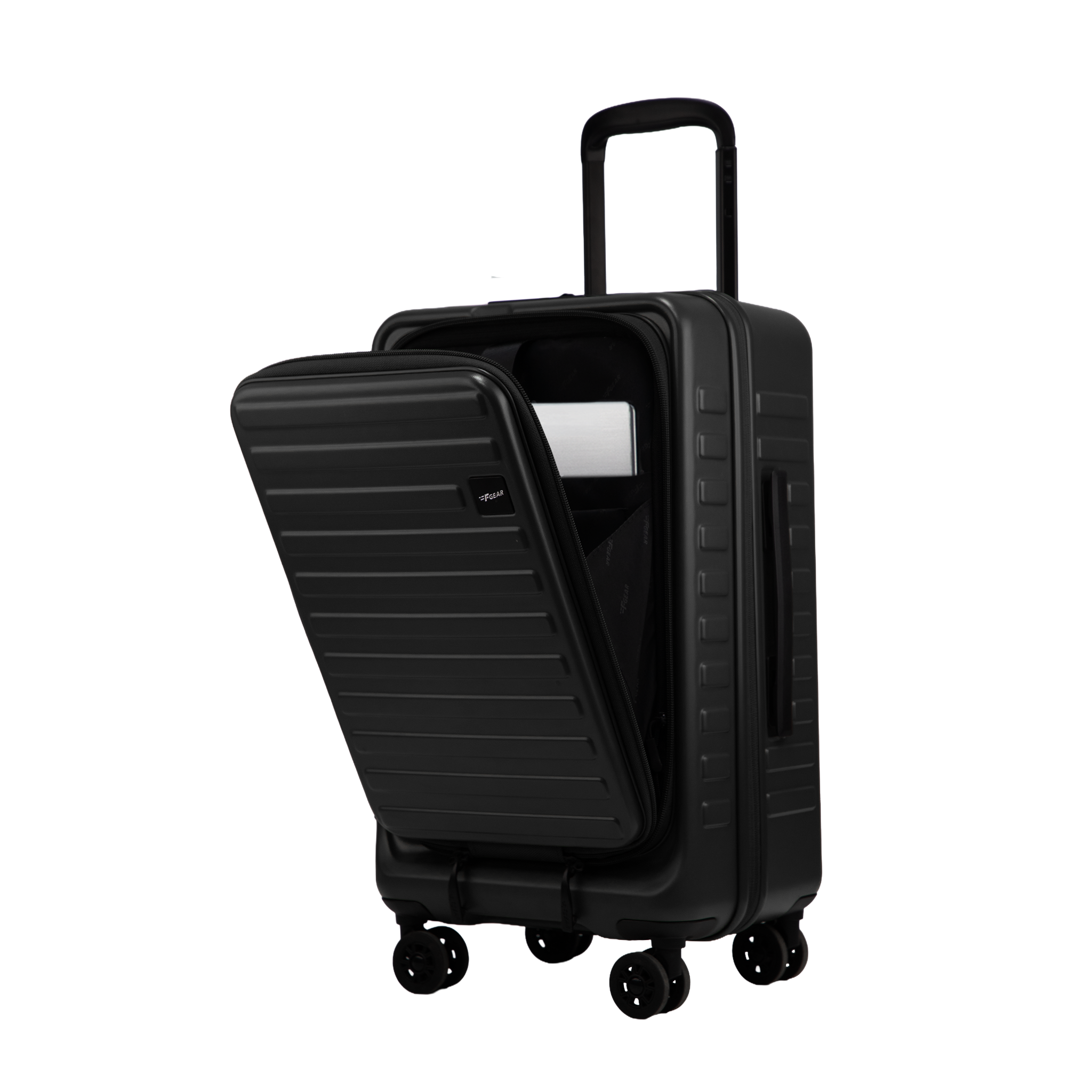 Windsor Black 56 cms Small Front Opening Trunk-Style Cabin Strolley with Laptop & Tablet Sleeves & Expander