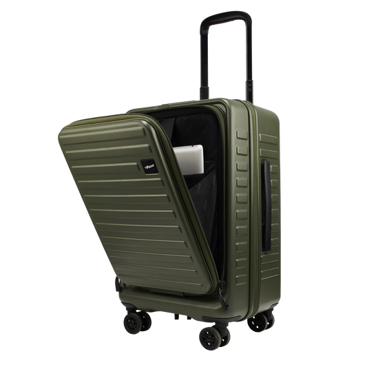 Windsor Army Green 56 cms Small Front Opening Trunk-Style Cabin Strolley with Laptop & Tablet Sleeves & Expander