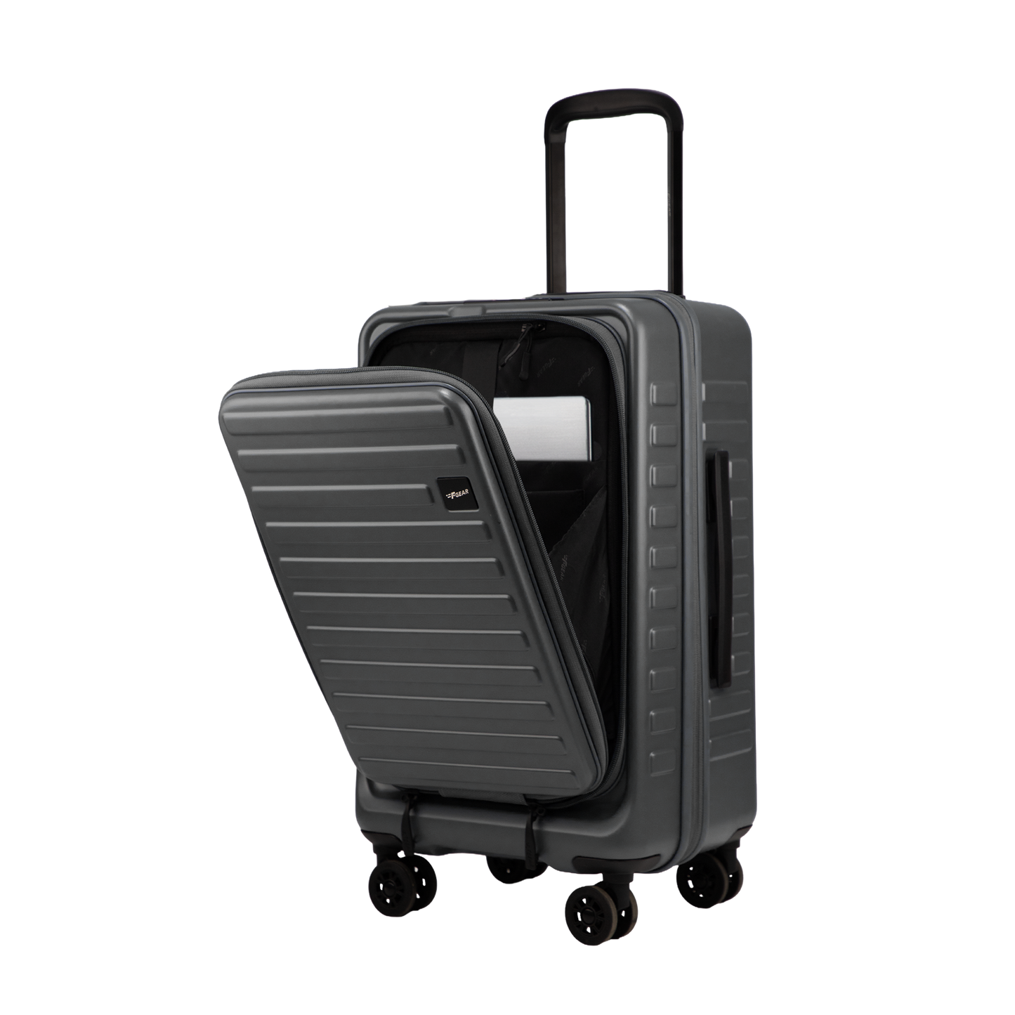Windsor Steel Grey 56 cms Small Front Opening Trunk-Style Cabin Strolley with Laptop & Tablet Sleeves & Expander