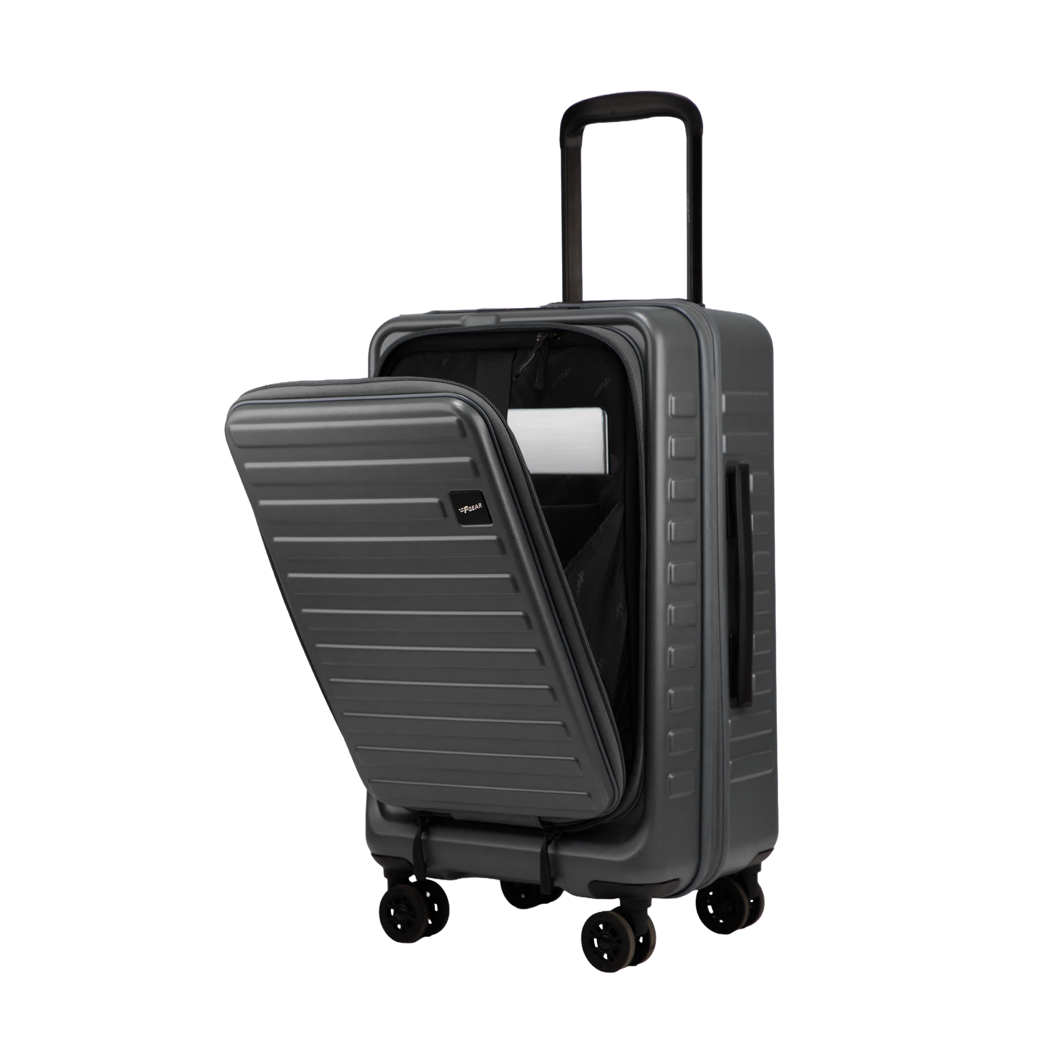 Windsor Steel Grey 56 cms Small Front Opening Trunk-Style Cabin Strolley with Laptop & Tablet Sleeves & Expander