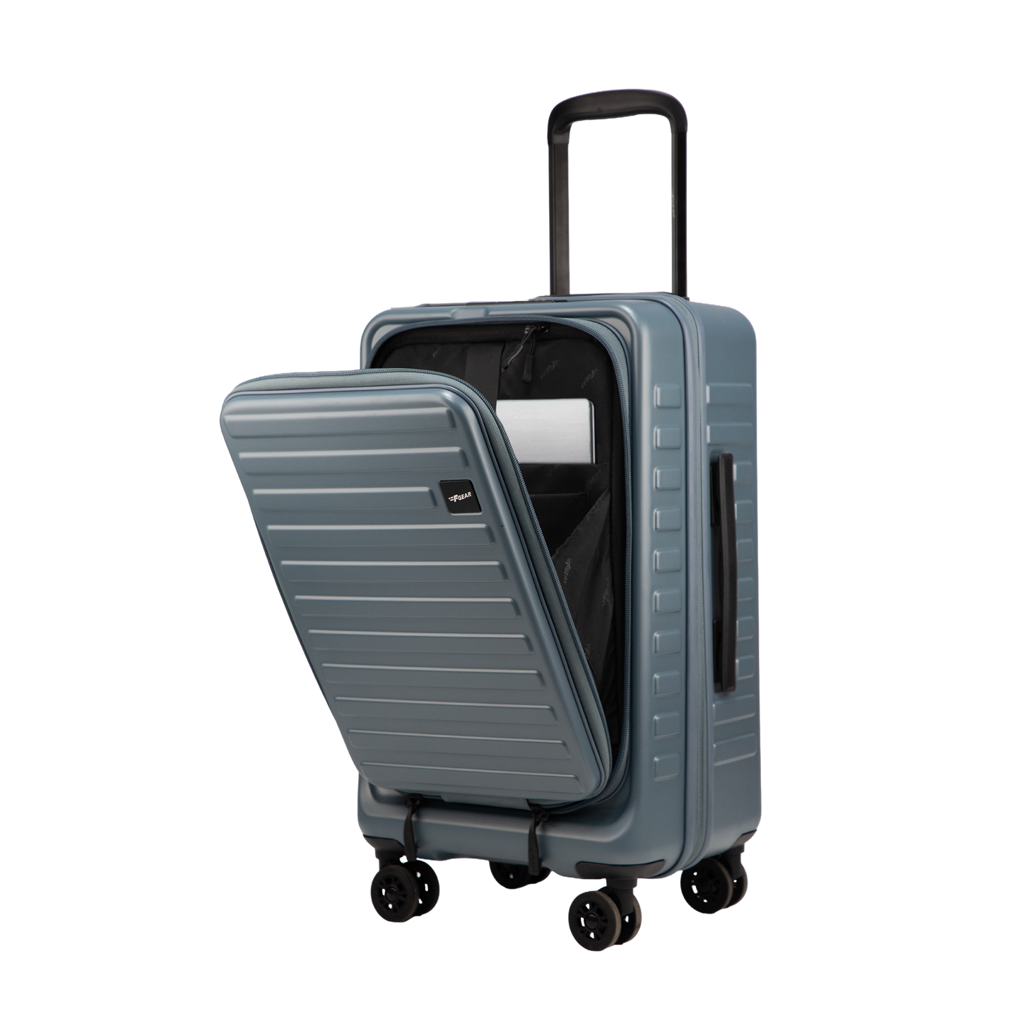 Windsor Stone Blue 56 cms Small Front Opening Trunk-Style Cabin Strolley with Laptop & Tablet Sleeves & Expander