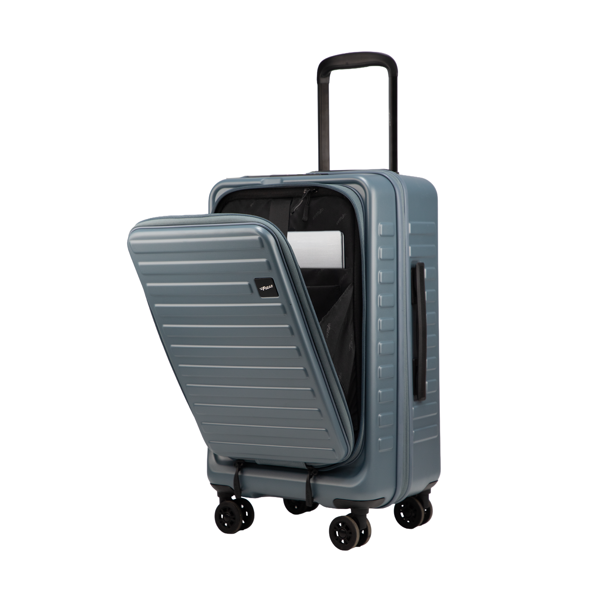 Windsor Stone Blue 56 cms Small Front Opening Trunk-Style Cabin Strolley with Laptop & Tablet Sleeves & Expander