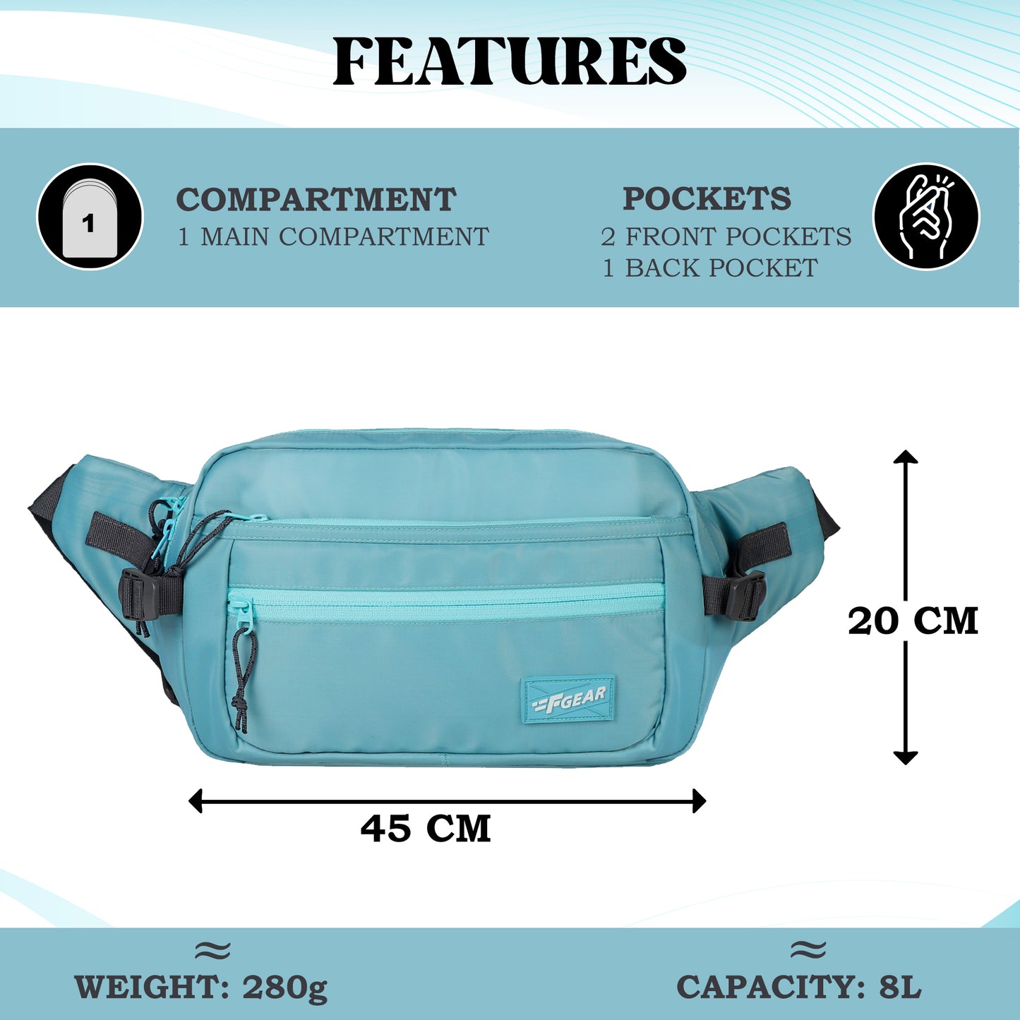 Wagner Light Green 8L Waist Pouch