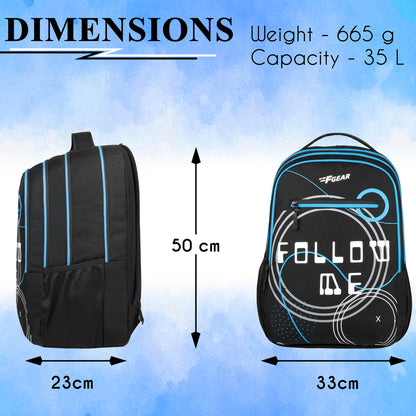 Follow Me 35L Black Blue Backpack