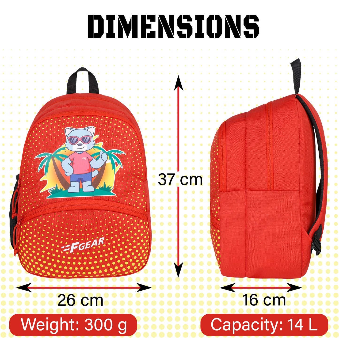 Tom 14L Red Kids Backpack