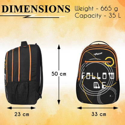 Follow Me 35L Black Orange Backpack