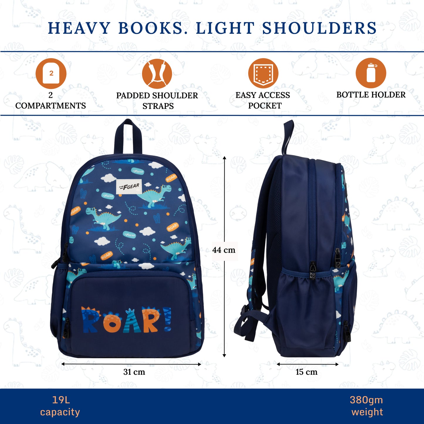 Playcraft  19L Roar Blue Backpack Backpack