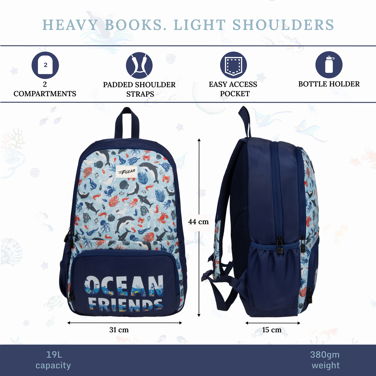 Playcraft  19L Blue Ocean Friends Backpack Backpack