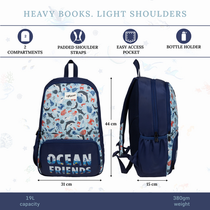 Playcraft  19L Blue Ocean Friends Backpack Backpack
