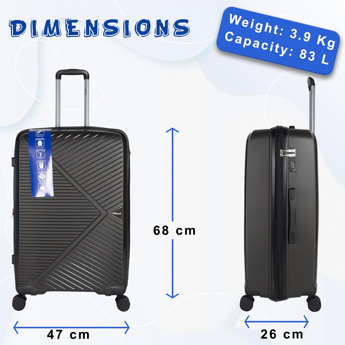 Goliath 28" Grey Expandable Large Check-in Suitcase