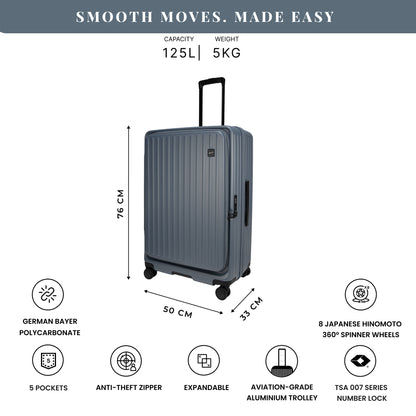 Montreal Large Stone Blue 76 cms Front-Opening Strolley