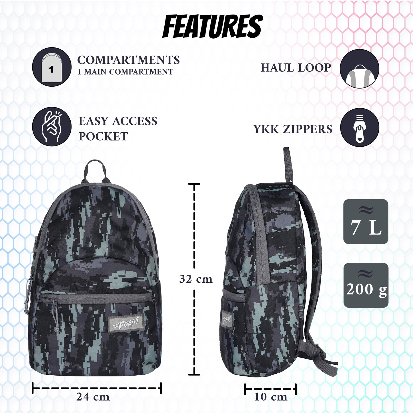 Ferris 7 L ACV Grey Black Backpack