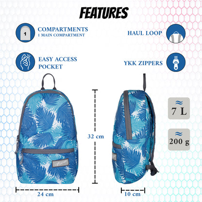 Ferris 7 L Ferns Aqua  Navy Blue Backpack