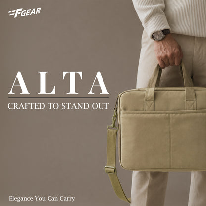 F Gear Alta Canvas Khaki Office Bag - features