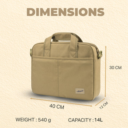 F Gear Alta Canvas Khaki Office Bag - features