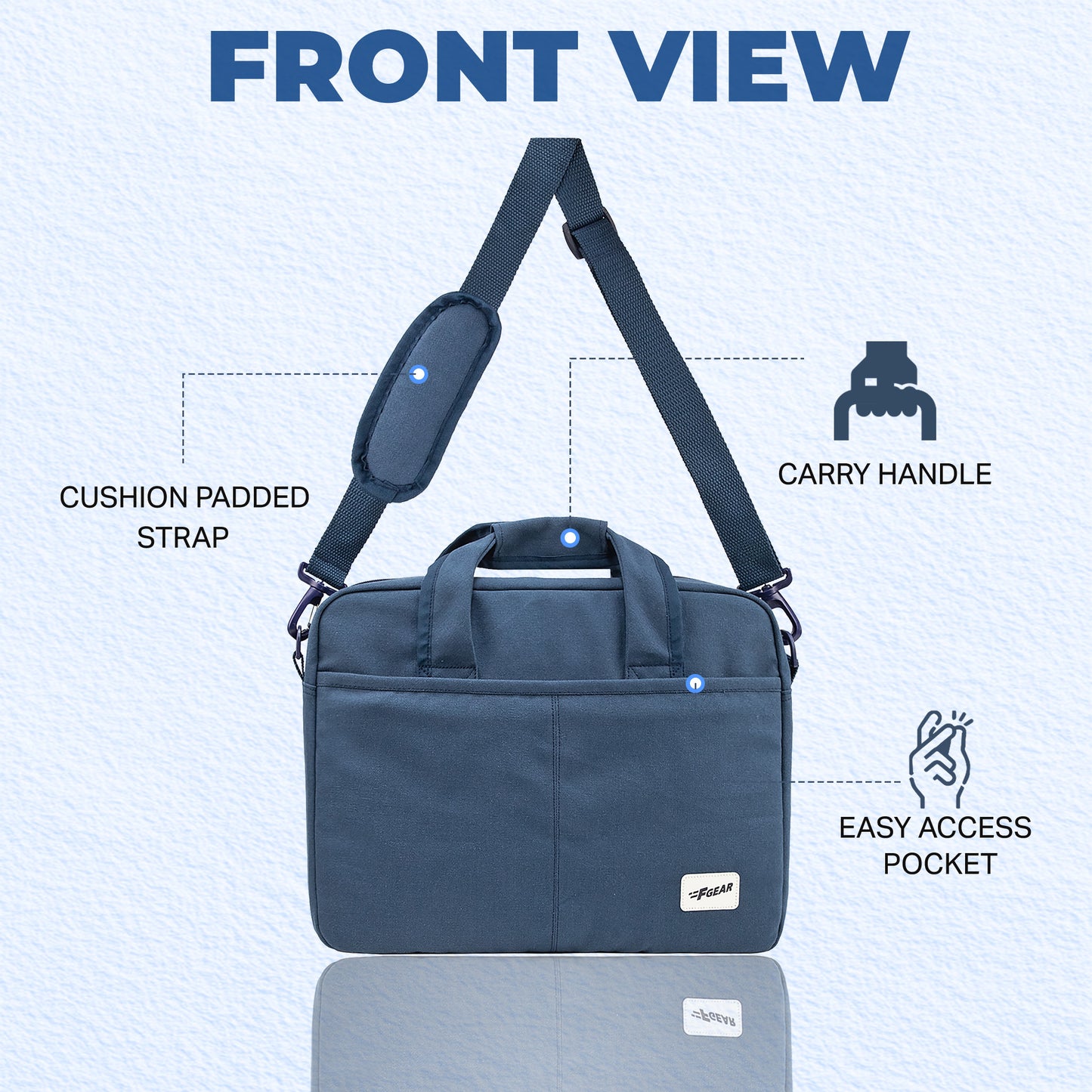 F Gear Alta Canvas Navy Office Bag - features