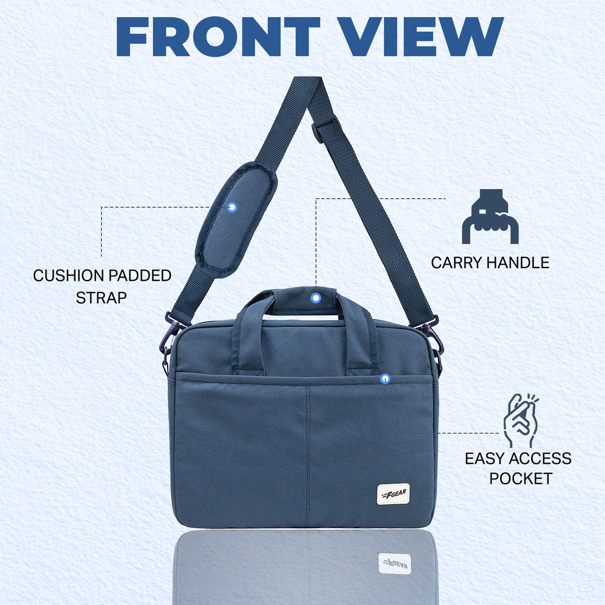 F Gear Alta Canvas Navy Office Bag - features