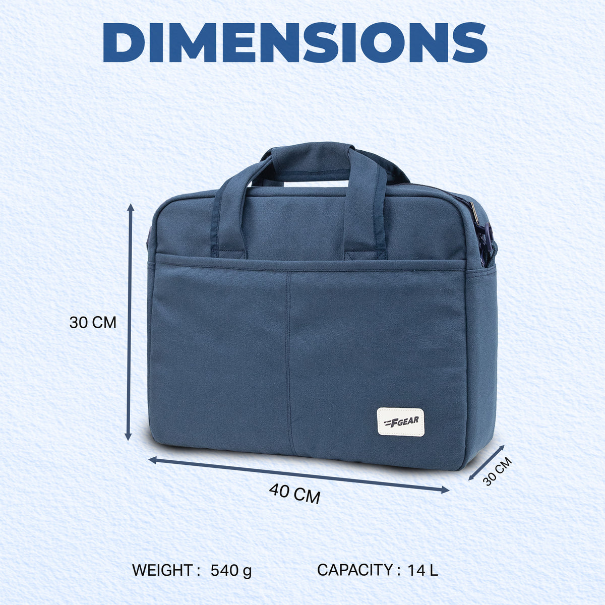 F Gear Alta Canvas Navy Office Bag - features