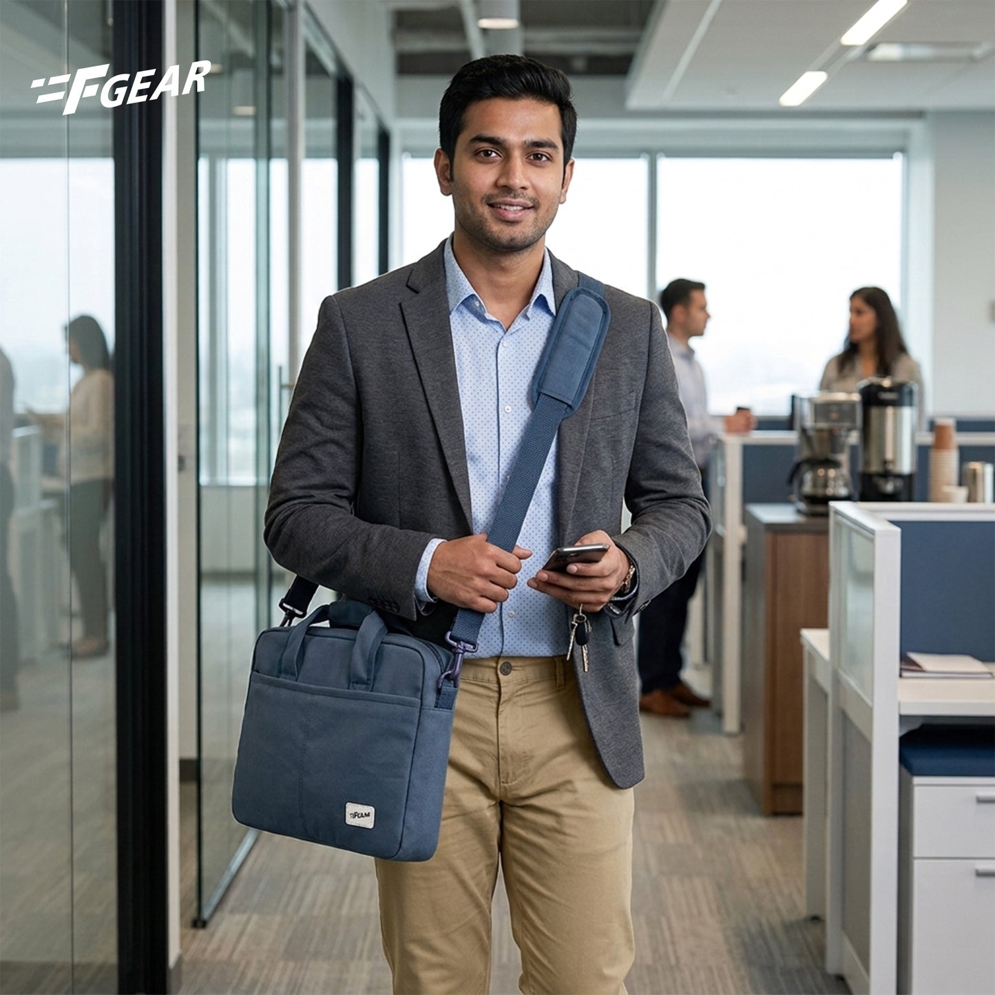 F Gear Alta Canvas Navy Office Bag - features
