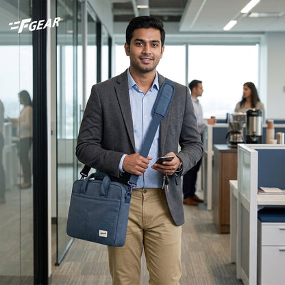 F Gear Alta Canvas Navy Office Bag - features