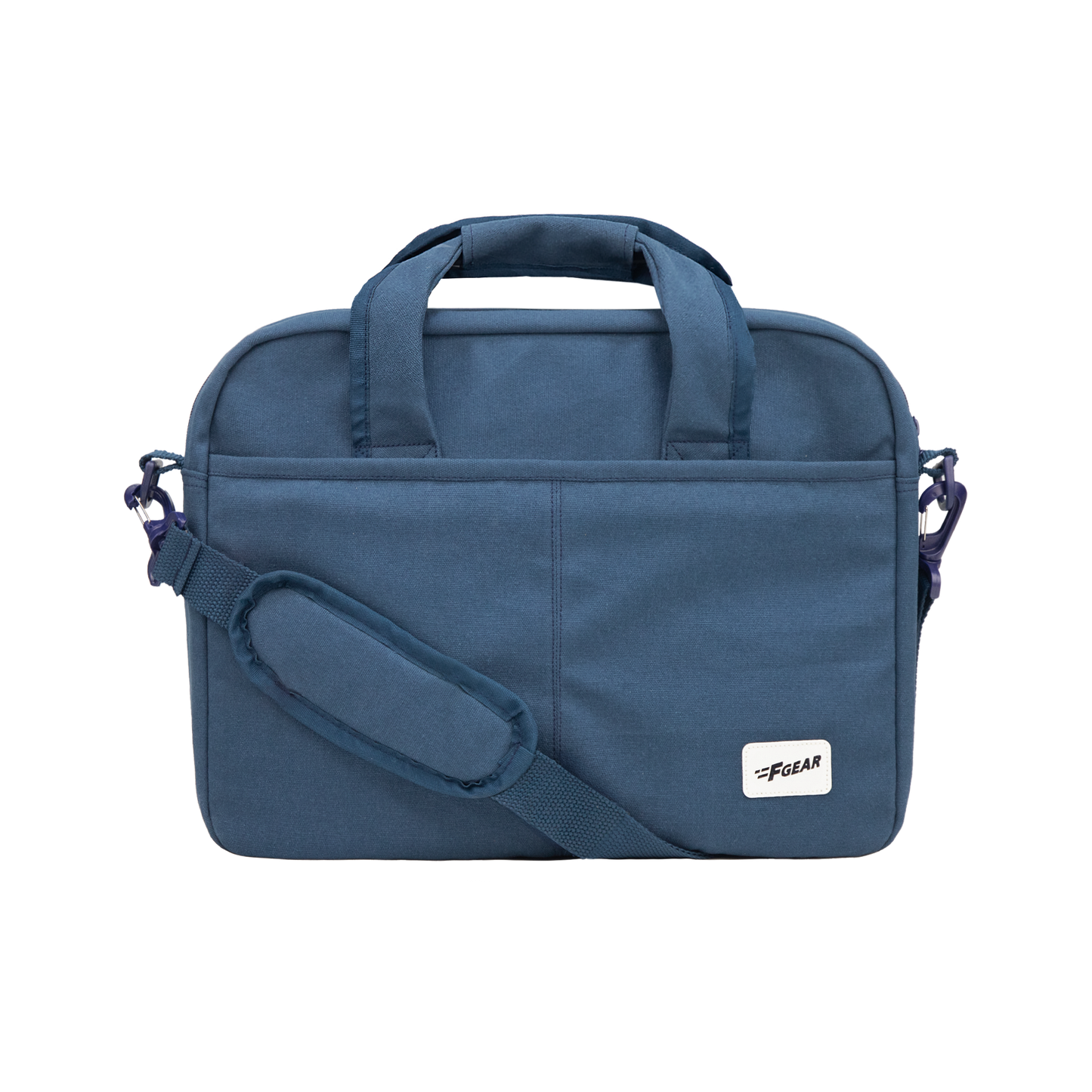 Alta Canvas Navy Laptop Messenger Bag - front