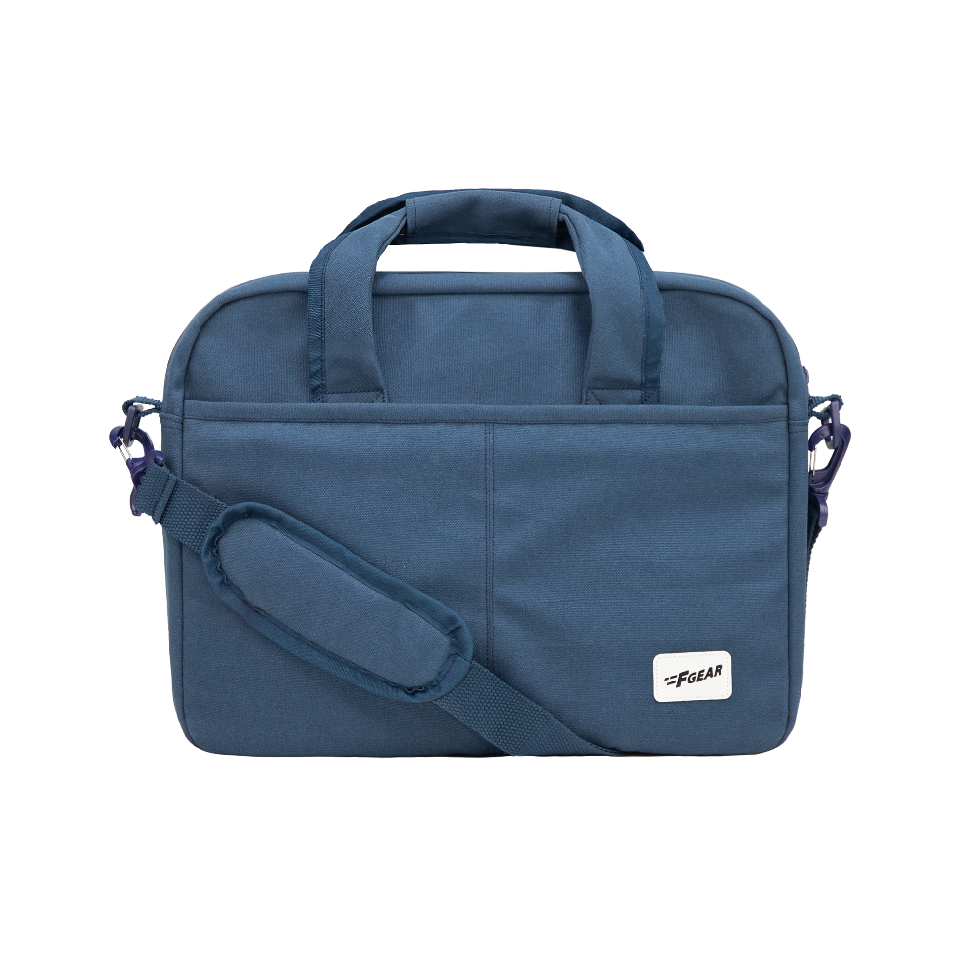 Alta Canvas Navy Laptop Messenger Bag - front