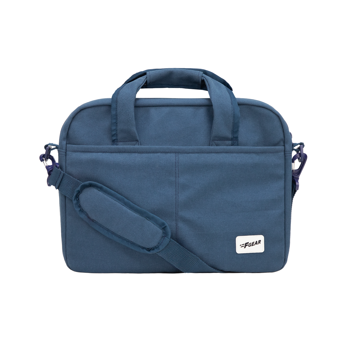 Alta Canvas Navy Laptop Messenger Bag - front