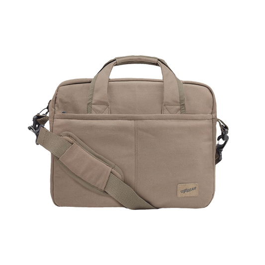 Alta Canvas Dark Beige Laptop Messenger Bag