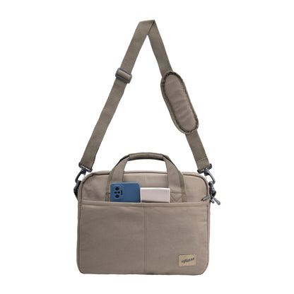 Alta Canvas Dark Beige Laptop Messenger Bag