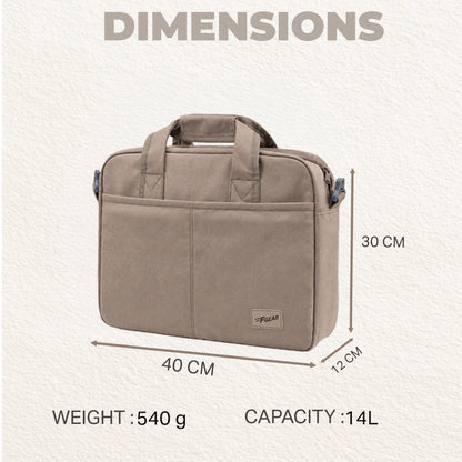 Alta Canvas Dark Beige Laptop Messenger Bag